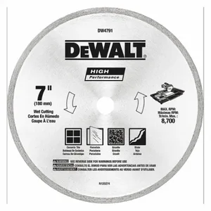 DEWALT DW4791 Diamond Saw Blade, 7 Inch Blade Dia, 5/8 Inch Arbor Size, Wet Good | CP3PQG 53DR63