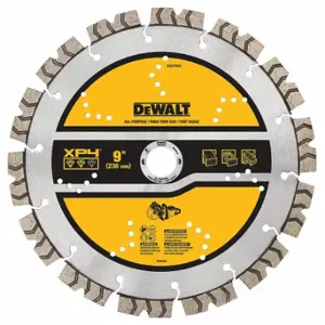 DEWALT DW47924 Diamond Saw Blades, 9 Inch Blade Dia, 7/8 Inch Arbor Size, Wet/Dry, For Power Cutters | CP3PQT 61TJ11