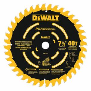 DEWALT DW7114PT Circular Saw Blade, 7 1/4 Inch Blade Dia, 40 Teeth, 0.063 Inch Cut Width | CP3PFH 483U50