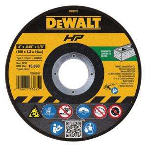 DEWALT DW8071 Abrasive Cut-Off Wheel, 4 Inch Abrasive Wheel Dia, Silicon Carbide, Type 1 | CP3NQK 3CB42