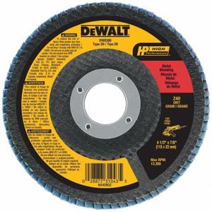 DEWALT DW8306 Flap Disc, Type 29, 4 1/2 Inch x 7/8 Inch, Zirconia Alumina, 36 Grit, Fiberglass Bk | CP3PXU 6HD51
