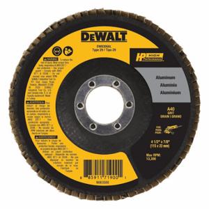 DEWALT DW8306AL Flap Disc, Type 29, 4 1/2 Inch x 7/8 Inch, Aluminum Oxide, 40 Grit, Fiberglass Bk | CP3PXN 784EU6