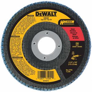DEWALT DW8308 Flap Disc, Type 29, 4 1/2 Inch x 7/8 Inch, Zirconia Alumina, 60 Grit, Fiberglass Bk | CP3PXV 6HD52