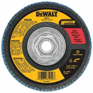 DEWALT DW8313 Flap Disc, Type 29, 4 1/2 Inch x 5/8 11, Zirconia Alumina, 80 Grit, Fiberglass Bk, HP | CP3PXY 6HD57