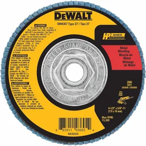 DEWALT DW8357 Flap Disc 4.5 Inch 5/8-11 Ah 60g T27 Za | AA4YJF 13J215