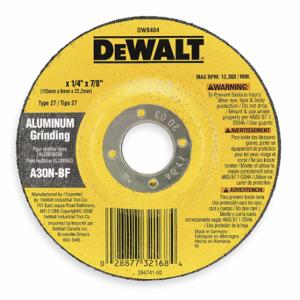 DEWALT DW8405 Depressed Center Wheels, 4 1/2 Inch Dia, 5/8-11 Inch Hole, Aluminum Oxide, 30 Grit | CP3PPY 6HD70