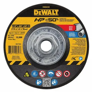 DEWALT DW8424H Abrasive Cut Wheel 4-1/2 Diameter x 0.045 Inch T 5/8 Inch Arbor Hole | AF2GTL 6TMR3