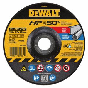 DEWALT DW8426 Depressed Center Wheels, 6 Inch Dia, 7/8 Inch Hole, Aluminum Oxide, 60 Grit, Type 27 | CP3PPF 6HD83