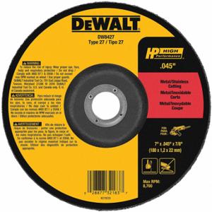 DEWALT DW8427 Depressed Center Wheels, 7 Inch Dia, 7/8 Inch Hole, Aluminum Oxide, 60 Grit, Type 27 | CP3PPN 6HD84