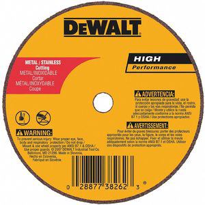 DEWALT DW8708 Abrasive Cut-Off Wheel, 1/4 Inch Arbor, 0.035 Inch Thick, 24, 400 Max. RPM | CD3RMM 420D36