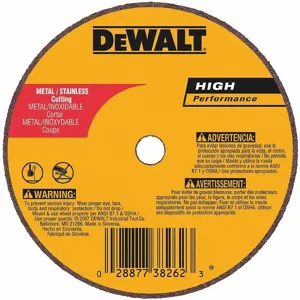 DEWALT DW8708 Abrasive Cut-Off Wheel, 1/4 Inch Arbor, 0.035 Inch Thick, 24, 400 Max. RPM | CD3RMM 420D36