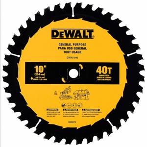 DEWALT DWA11040 Circular Saw Blade, 10 Inch Blade Dia., 40 Teeth, 0.094 Inch Cut Width | CN2QWH DW3114 / 4LK58