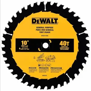 DEWALT DWA11040 Circular Saw Blade, 10 Inch Blade Dia., 40 Teeth, 0.094 Inch Cut Width | CN2QWH DW3114 / 4LK58