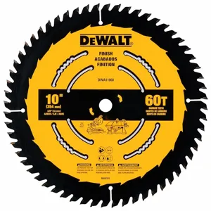 DEWALT DWA11060 Circular Saw Blade, 10 Inch Blade Dia., 60 Teeth, 0.098 Inch Cut Width | CN2QVV DW3215PT / 1CRB4