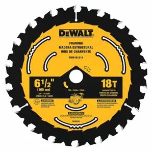 DEWALT DWA161218 Circular Saw Blade, 6 1/2 Inch Blade Dia., 5/8 Inch Arbor | CH6NYX 55EF17