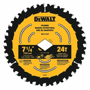 DEWALT DWA171424B10 Circular Saw Blade, 7 1/4 Inch Blade Dia., 5/8 Inch Arbor | CH6NZA 55EF24