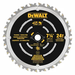 DEWALT DWA31724D Circular Saw Blade, 7 1/4 Inch Blade Dia., 5/8 Inch Arbor | CH6NZH 53DR68