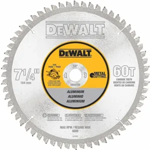 DEWALT DWA7758 7-1/4 Inch Carbide Aluminium Cutting Circular Saw Blade, No. of Teeth 60 | CD2KQX 30HJ77