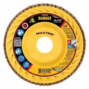 DEWALT DWA8280CTR Flap Disc, Type 27, 4 1/2 Inch x 7/8 Inch, Ceramic, 40 Grit, Plastic Bk, High Density | CP3PYC 494A12