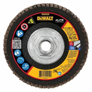 DEWALT DWA8280H Flap Disc, Type 29, 4 1/2 Inch x 5/8 11, Ceramic, 40 Grit, Fiberglass Bk | CP3PXH 45NJ95