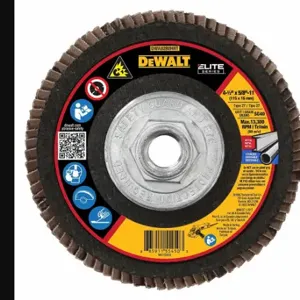 DEWALT DWA8280HRT Flap Disc, Type 27, 4 1/2 Inch x 5/8 11, Ceramic, 40 Grit, Plastic Bk, High Density | CP3PXZ 493Z12