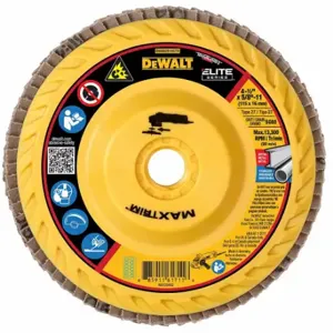 DEWALT DWA8281HCTR Flap Disc, Type 27, 4 1/2 Inch x 5/8 11, Ceramic, 60 Grit, Plastic Bk, High Density | CP3PYA 494A16