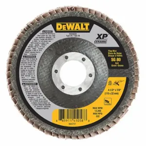 DEWALT DWA8282 Flap Disc, 7/8 Inch, Ceramic, 80 Grit | CP3PWQ 45NJ94