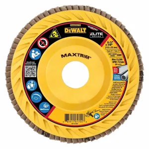 DEWALT DWA8282CTR Flap Disc, Type 27, 4 1/2 Inch x 7/8 Inch, Ceramic, 80 Grit, Plastic Bk, High Density | CP3PWY 494A14