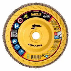 DEWALT DWA8282HCTR Flap Disc, Type 27, 4 1/2 Inch x 5/8 11, Ceramic, 80 Grit, Plastic Bk, High Density | CP3PWT 494A17