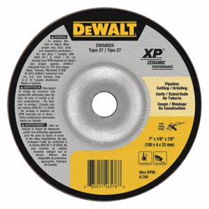 DEWALT DWA8924 Depressed Center Wheels, 7 Inch Dia, 7/8 Inch Hole, Ceramic, 24 Grit, Type 27, Xp Ceramic | CP3PPP 45NK28