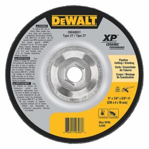 DEWALT DWA8931 Depressed Center Wheels, 9 Inch Dia, 5/8-11 Inch Hole, Ceramic, 24 Grit, Type 27 | CP3PPT 45NK35