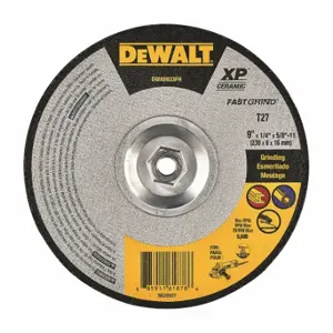 DEWALT DWA8933 Depressed Center Wheels, 9 Inch Dia, 5/8-11 Inch Hole, Ceramic, 24 Grit, Type 27 | CP3PPU 45NK37