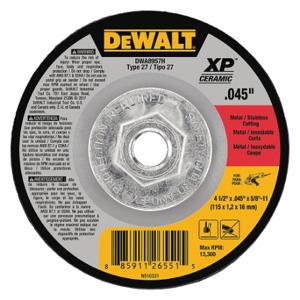 DEWALT DWA8957H Trennschleifscheibe, 4 1/2 Zoll Schleifscheibendurchmesser, Keramik, Typ 27, 0.045 Zoll dick | CP3NQA 416L04
