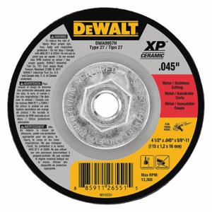 DEWALT DWA8957H Abrasive Cut-Off Wheel, 4 1/2 Inch Abrasive Wheel Dia, Ceramic, Type 27, 0.045 Inch Thick | CP3NQA 416L04