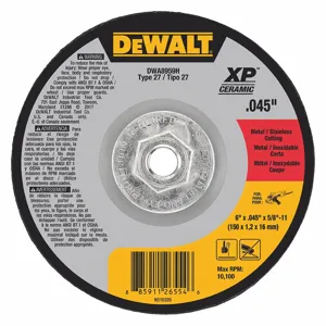 DEWALT DWA8959H Abrasive Cut-Off Wheel, 6 Inch Wheel Dia., Ceramic, 0.045 Inch Thickness | CH6NZL 416L03