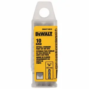 DEWALT DWAST18010 Cut Out Bit, High Speed Steel, 1/8 Inch Drill Bit Dia, 35 mm Cutting Dp, Drywall, 10 PK | CP2LVH 60NP28