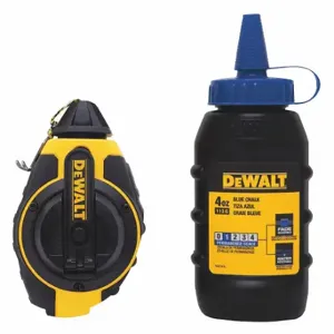 DEWALT DWHT47373L Chalk Line Reel, 3, 1, 100 ft Line Length, Blue, 8 oz Fill Wt, Turn Cap Door, Blue | CP3PDC 49XH42