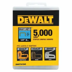 DEWALT DWHTTA7045 Staple, Heavy Duty, 27/64 Inch Crown Width In, 1/4 Inch Leg Length In, 5000 PK | CP3QHH 45JX13