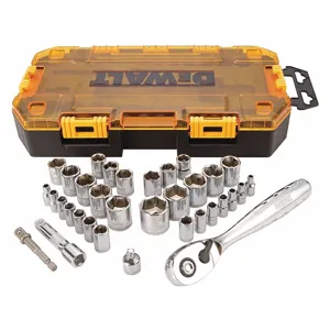 DEWALT DWMT73804 Tough Box, 1/4 Inch Size, 3/8 Inch Size Drive Socket Set | CP3QYF 50XM51