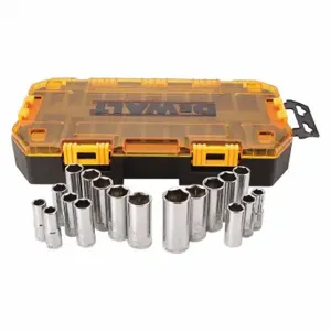 DEWALT DWMT73812 Tough Box, 3/8 Inch Size Deep Drive Socket Set | CP3QYG 50XM59