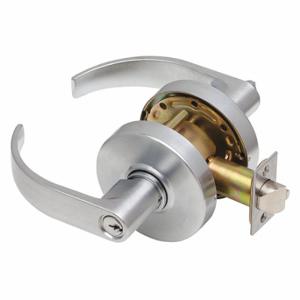 DEXTER C2000-ENTR-C-626-KDC Door Lever Lockset, Grade 2, Curved, Satin Chrome, Different, Lever | CP3RKA 54FF73