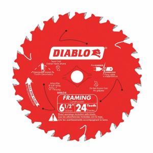 DIABLO D0624X Circular Saw Blade, 6 1/2 Inch Blade Dia, 24 Teeth, 0.059 Inch Cut Width | CP3RNE 53WC01