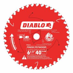 DIABLO D0641X Circular Saw Blade, 6 1/2 Inch Blade Dia, 40 Teeth, 0.059 Inch Cut Width | CP3RNG 52XF64