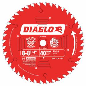 DIABLO D0840X Circular Saw Blade, 8 1/4 Inch Blade Dia, 40 Teeth, 0.094 Inch Cut Width | CP3RNV 52XF72