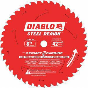 DIABLO D0842CF 8 Inch Cerment SS Cutting Circular Saw Blade, No. of Teeth 42 | CD2FQL 52XF48