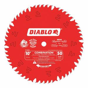 DIABLO D1050X Circular Saw Blade, 10 Inch Blade Dia, 50 Teeth, 0.098 Inch Cut Width | CP3RMV 52XF75