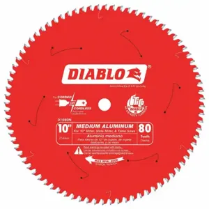 DIABLO D1080N Circular Saw Blade, 10 Inch Blade Dia, 80 Teeth, 0.094 Inch Cut Width | CP3RMW 52XF61