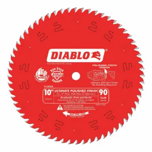 DIABLO D1090X Circular Saw Blade, 10 Inch Blade Dia, 90 Teeth, 0.087 Inch Cut Width | CP3RNW 52XF78