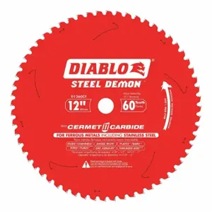 DIABLO D1260CF Circular Saw Blade, 12 Inch Blade Dia, 60 Teeth, 0.083 Inch Cut Width, 1 Inch Arbor Size | CP3RNX 52XF51