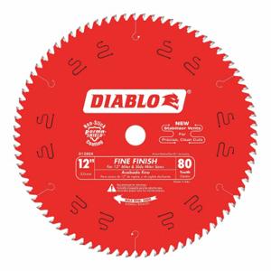 DIABLO D1280X Circular Saw Blade, 12 Inch Blade Dia, 80 Teeth, 0.118 Inch Cut Width, 1 Inch Arbor Size | CP3RNB 52XF81